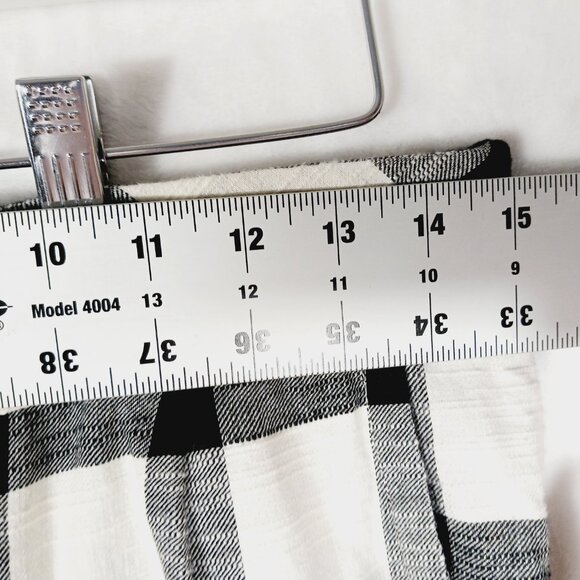 Free People, MED Clear Skies Checkered Plaid Woven Pants, Black & White Cropped - Picture 10 of 15